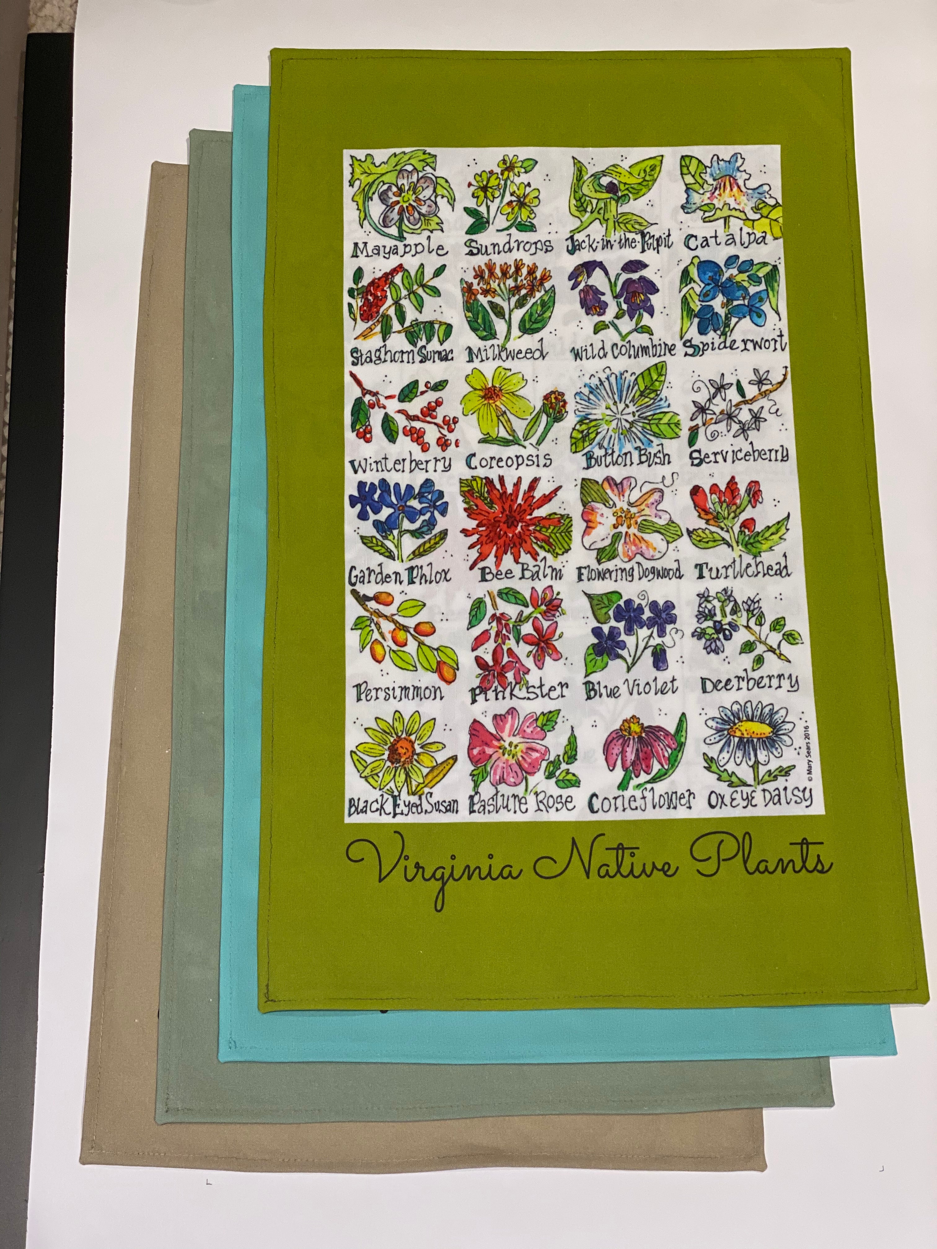 Virginia Native Plants Tea Towel