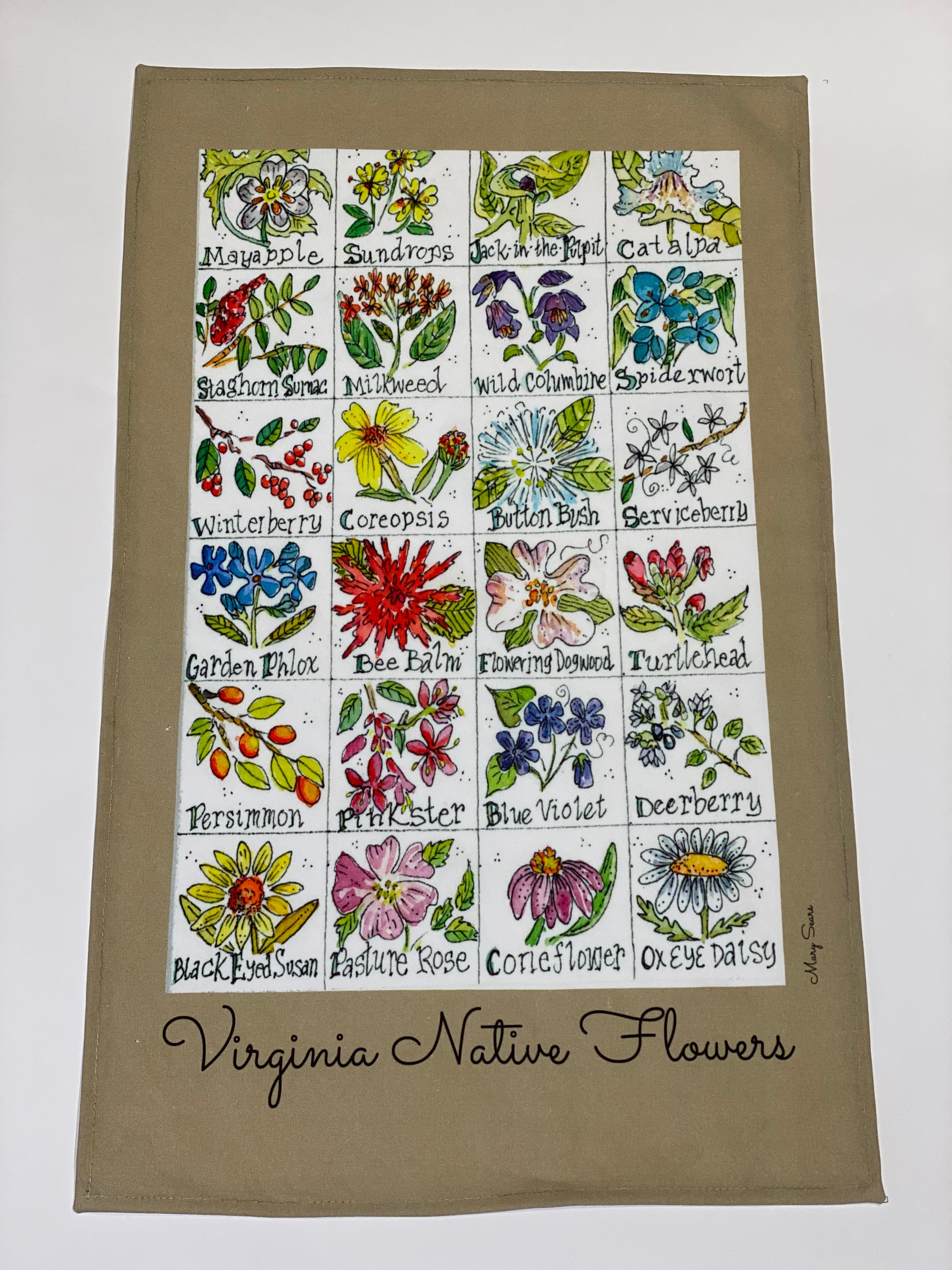 Virginia Native Plants Tea Towel