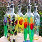 Load image into Gallery viewer, Hand-Painted Olive Oil Bottle – 16 oz Dispenser
