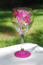 Load image into Gallery viewer, Geranium Hand-painted Wine Glasses &amp; Glassware
