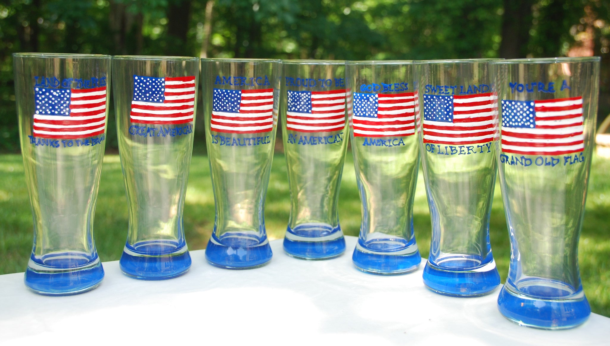 Stars & Stripes - Hand Painted, Personalized Glassware