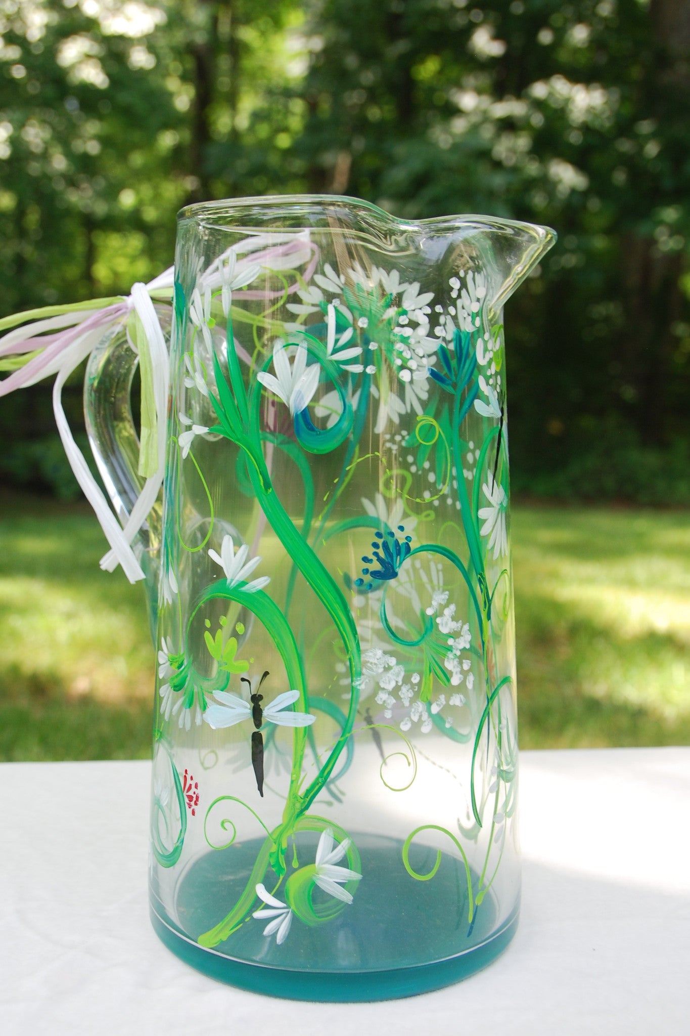 Garden Party Hand-painted Glassware