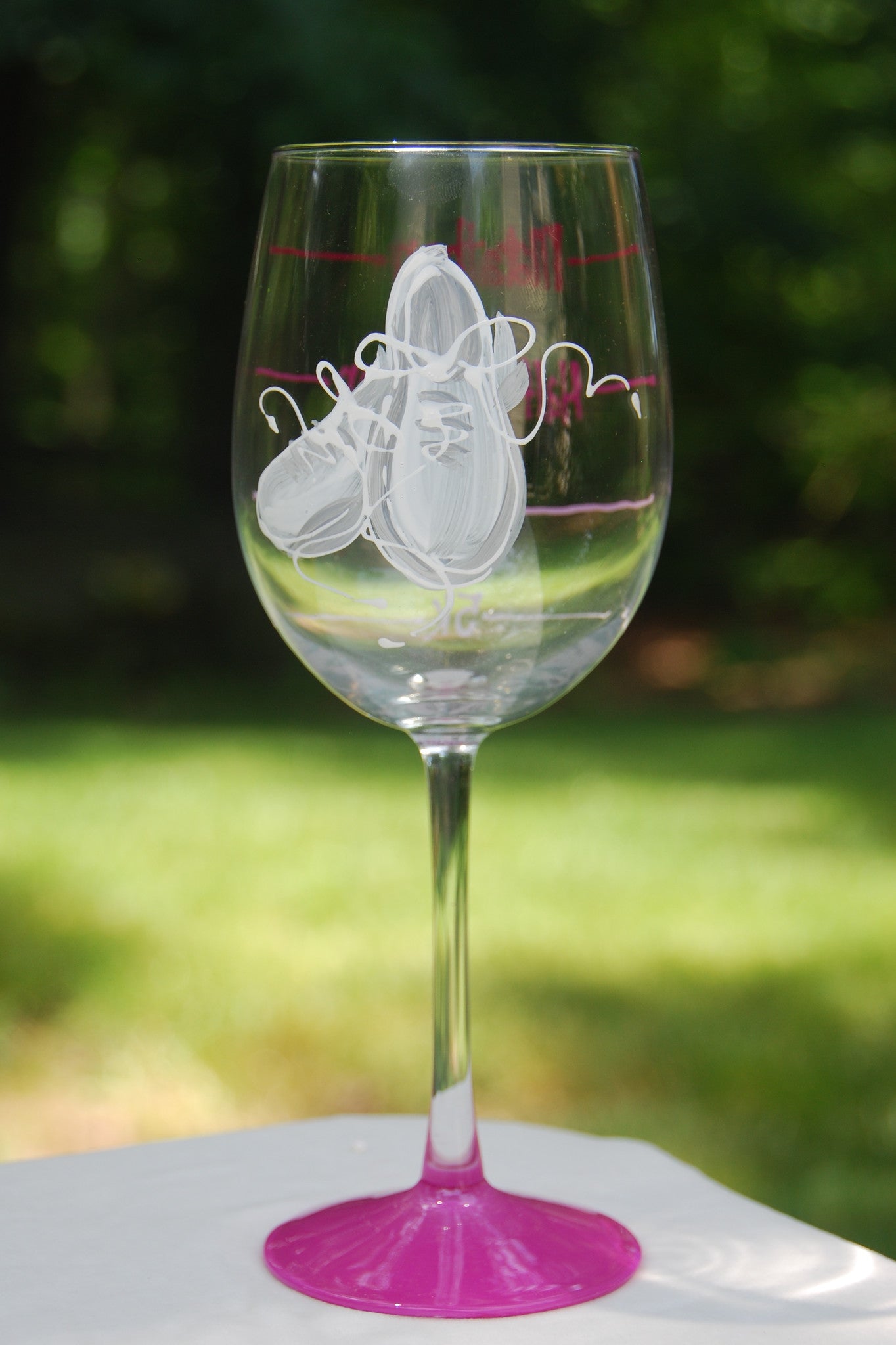 Marathon Hand Painted Wine Glasses