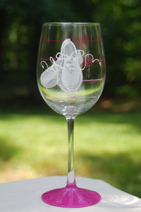 Marathon Hand Painted Wine Glasses