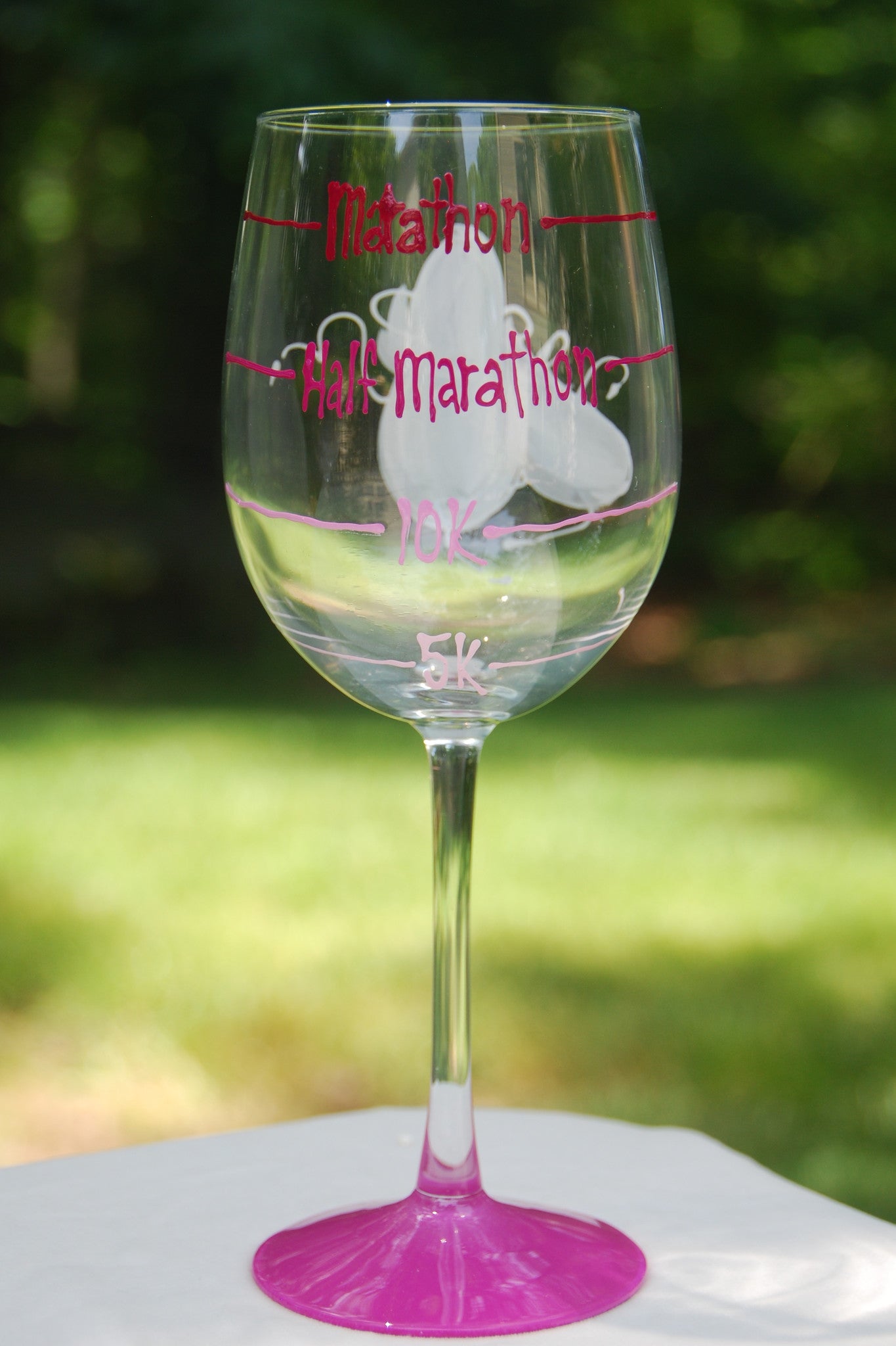 Marathon Hand Painted Wine Glasses