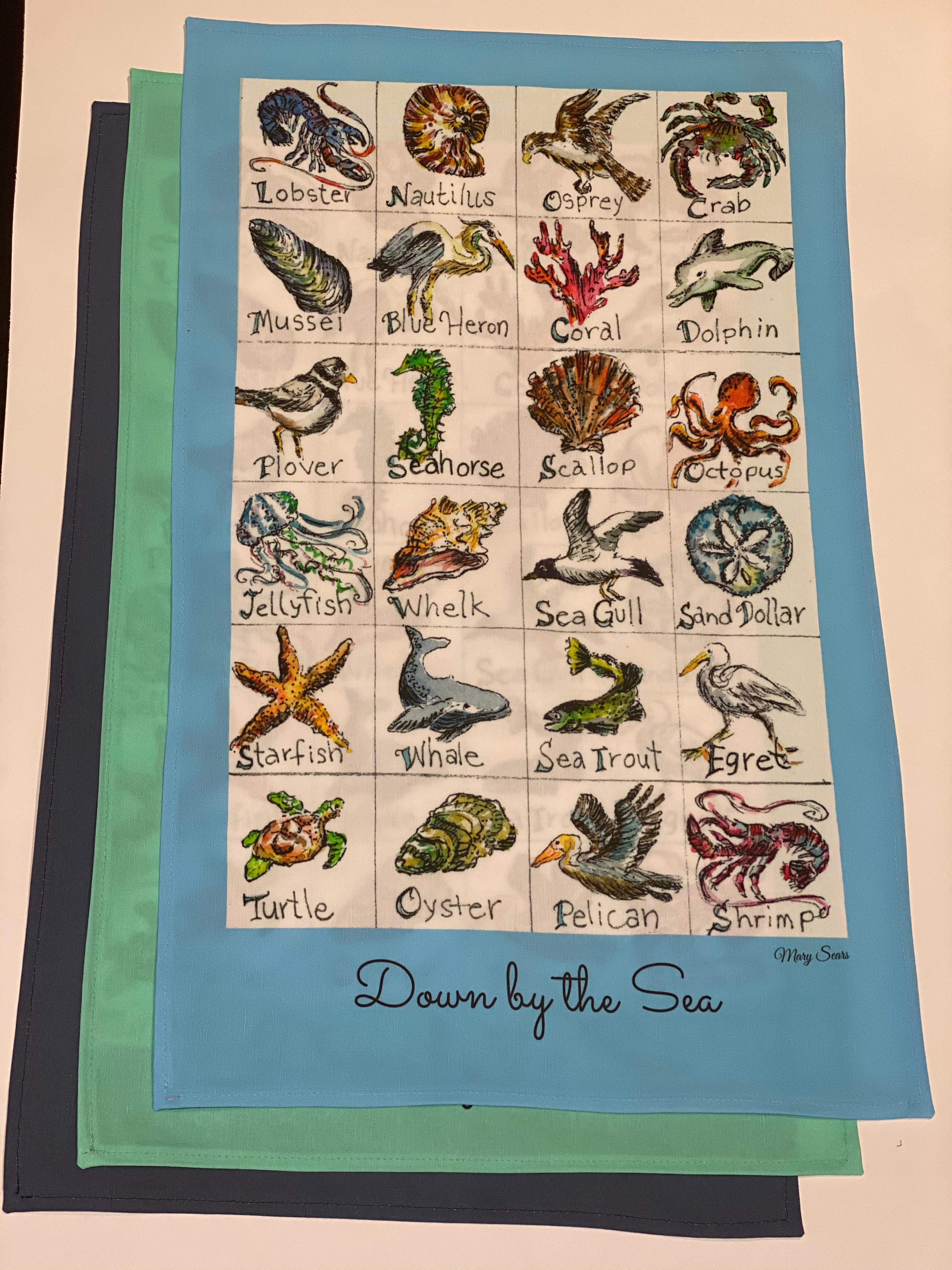 Sea Creatures Tea Towel