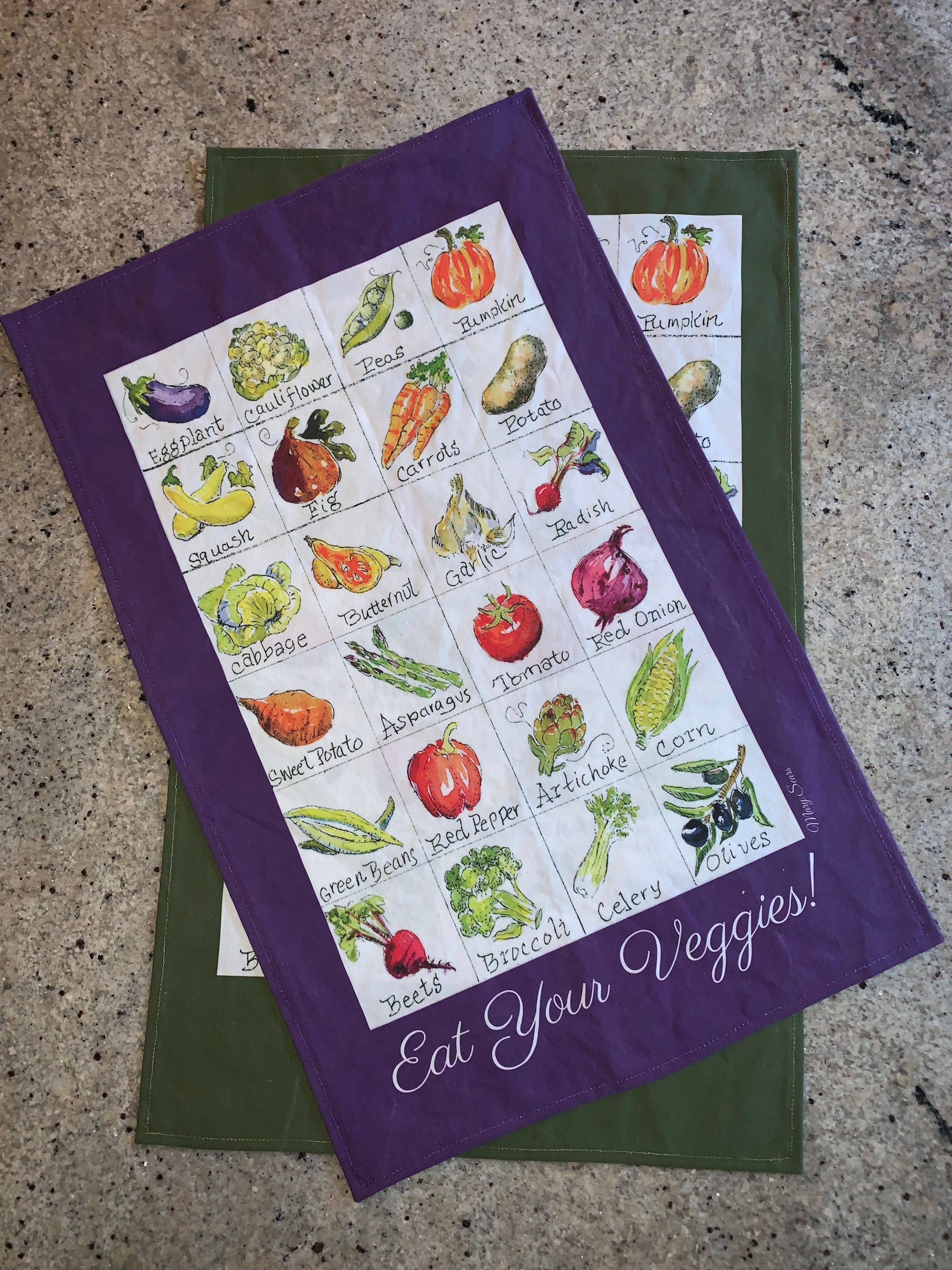 Eat your Veggies Tea Towel