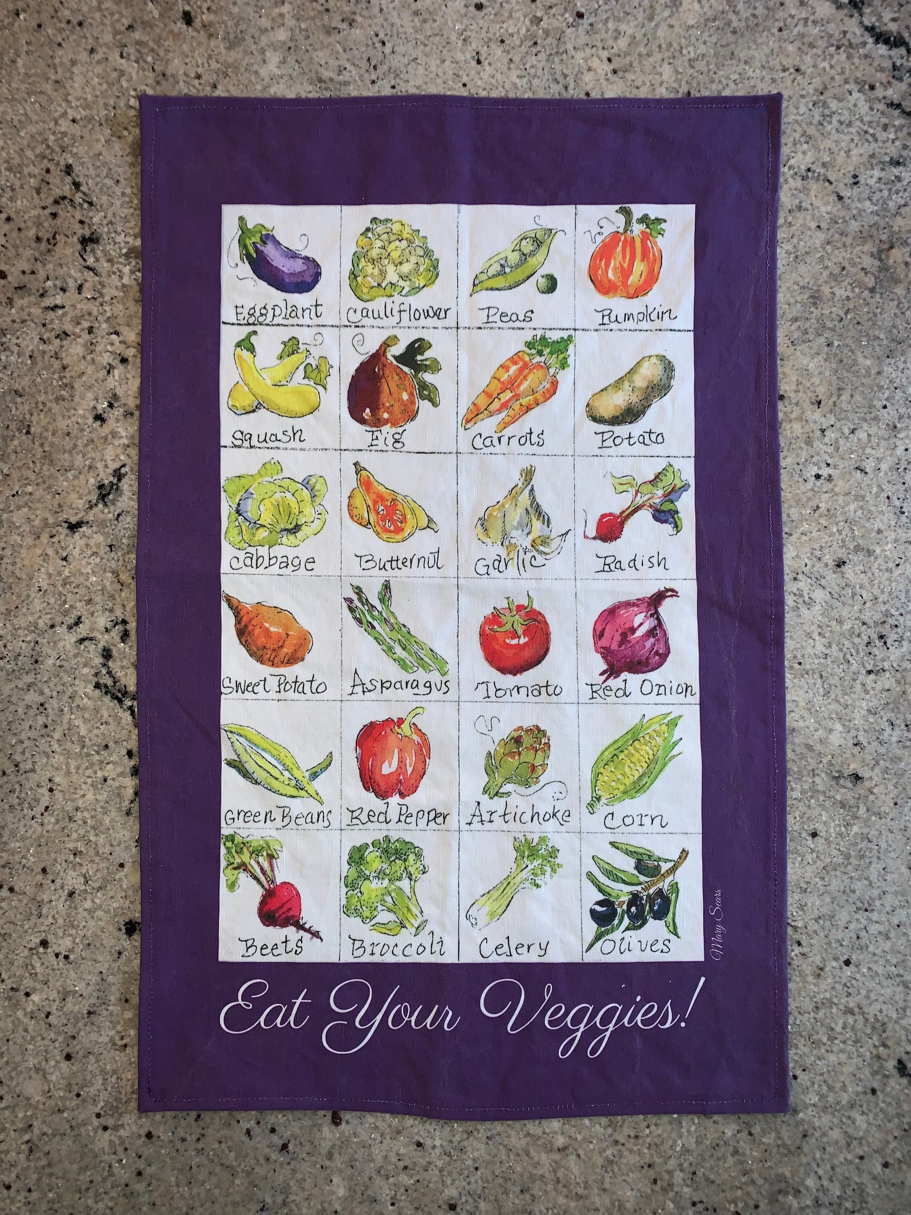 Eat your Veggies Tea Towel