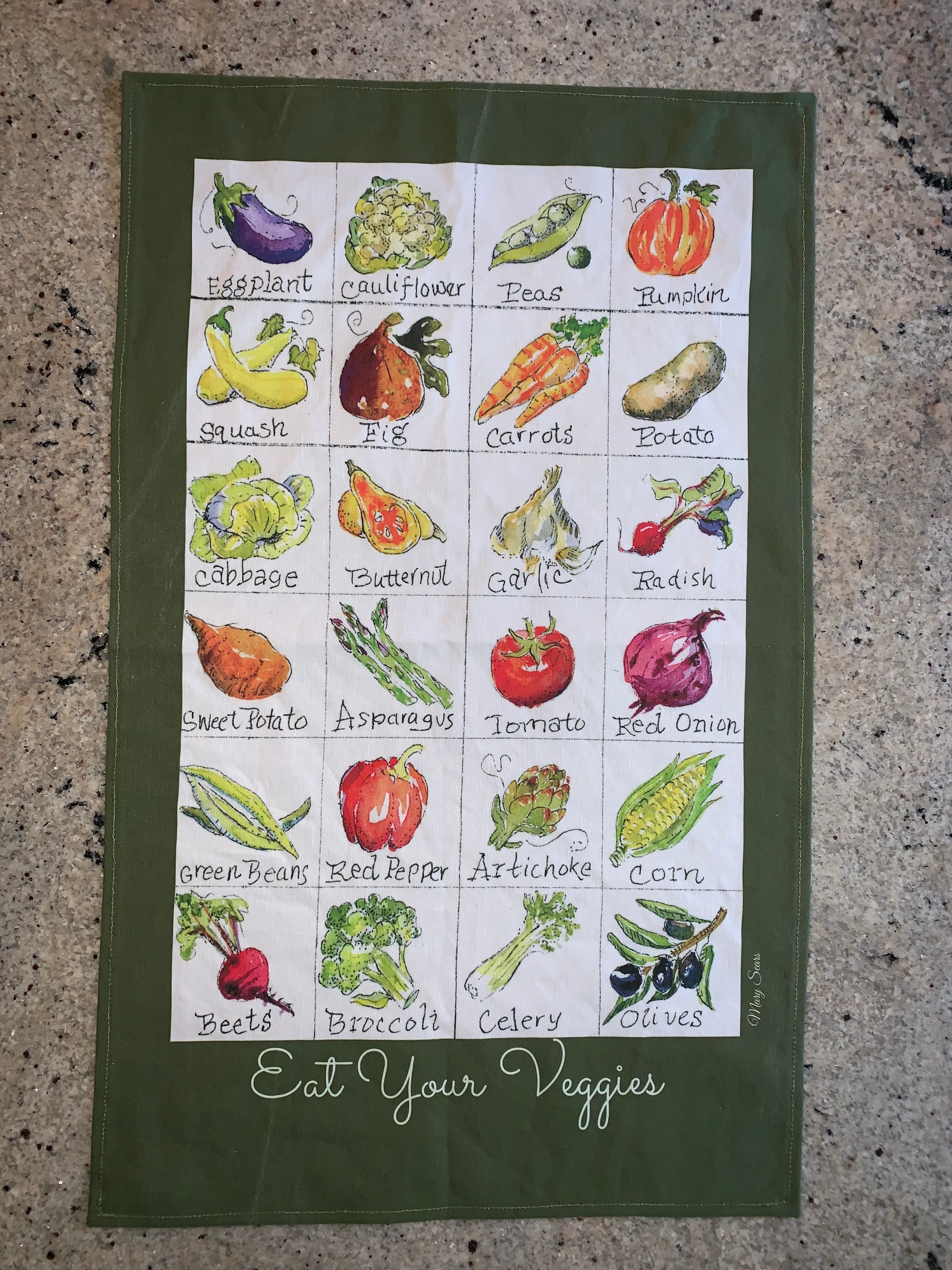 Eat your Veggies Tea Towel