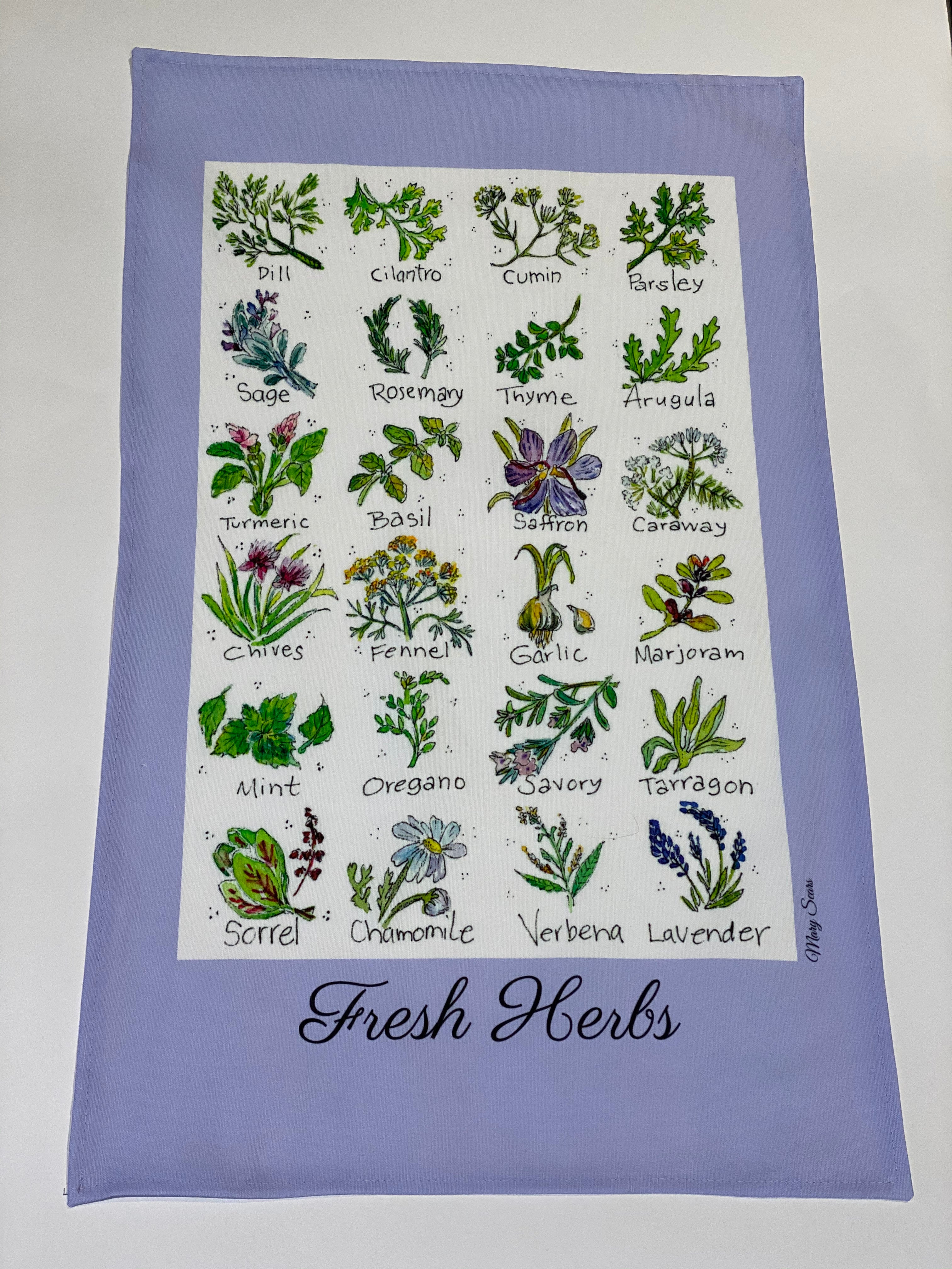 Fresh Herbs Tea Towel