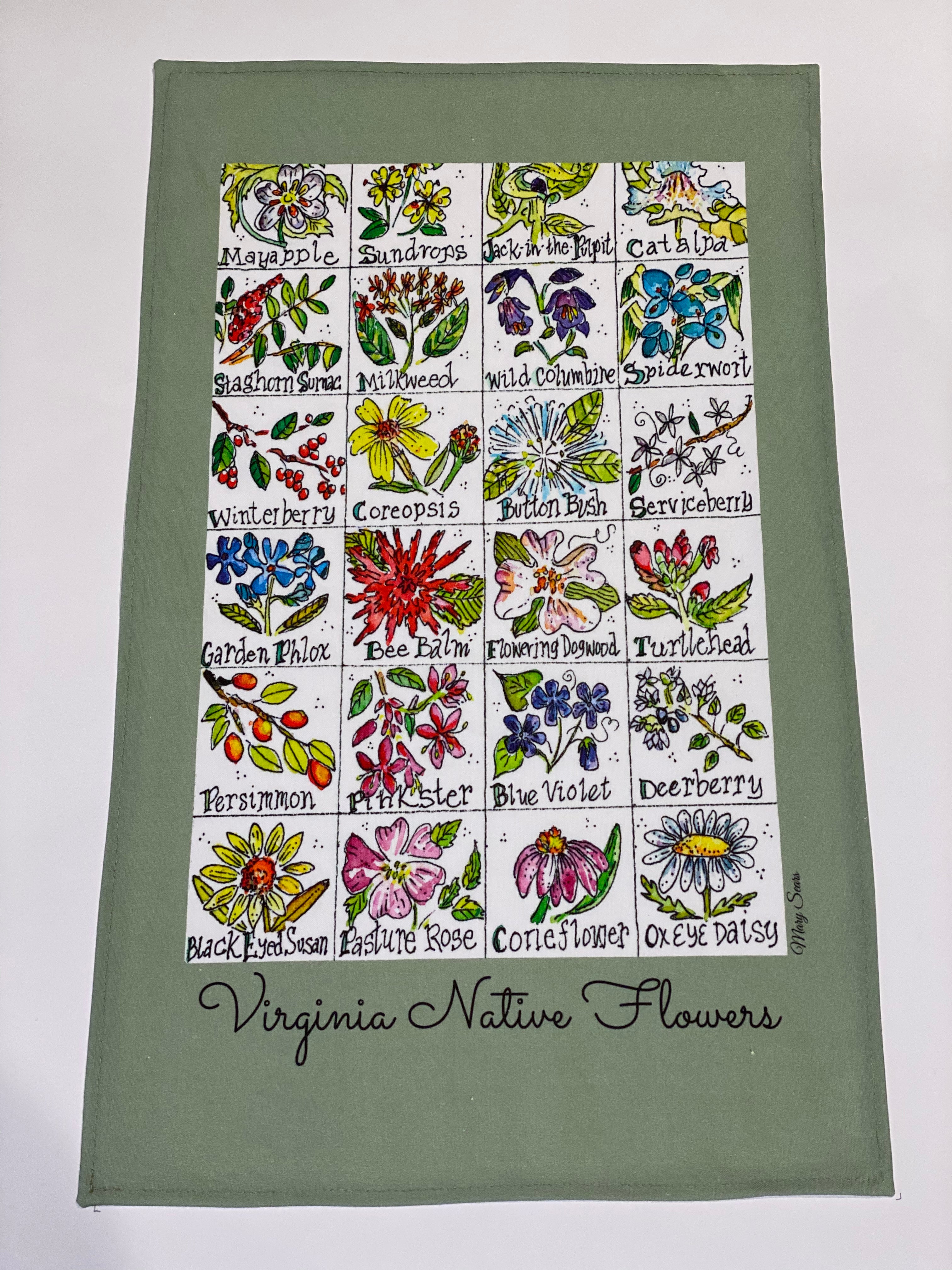 Virginia Native Plants Tea Towel