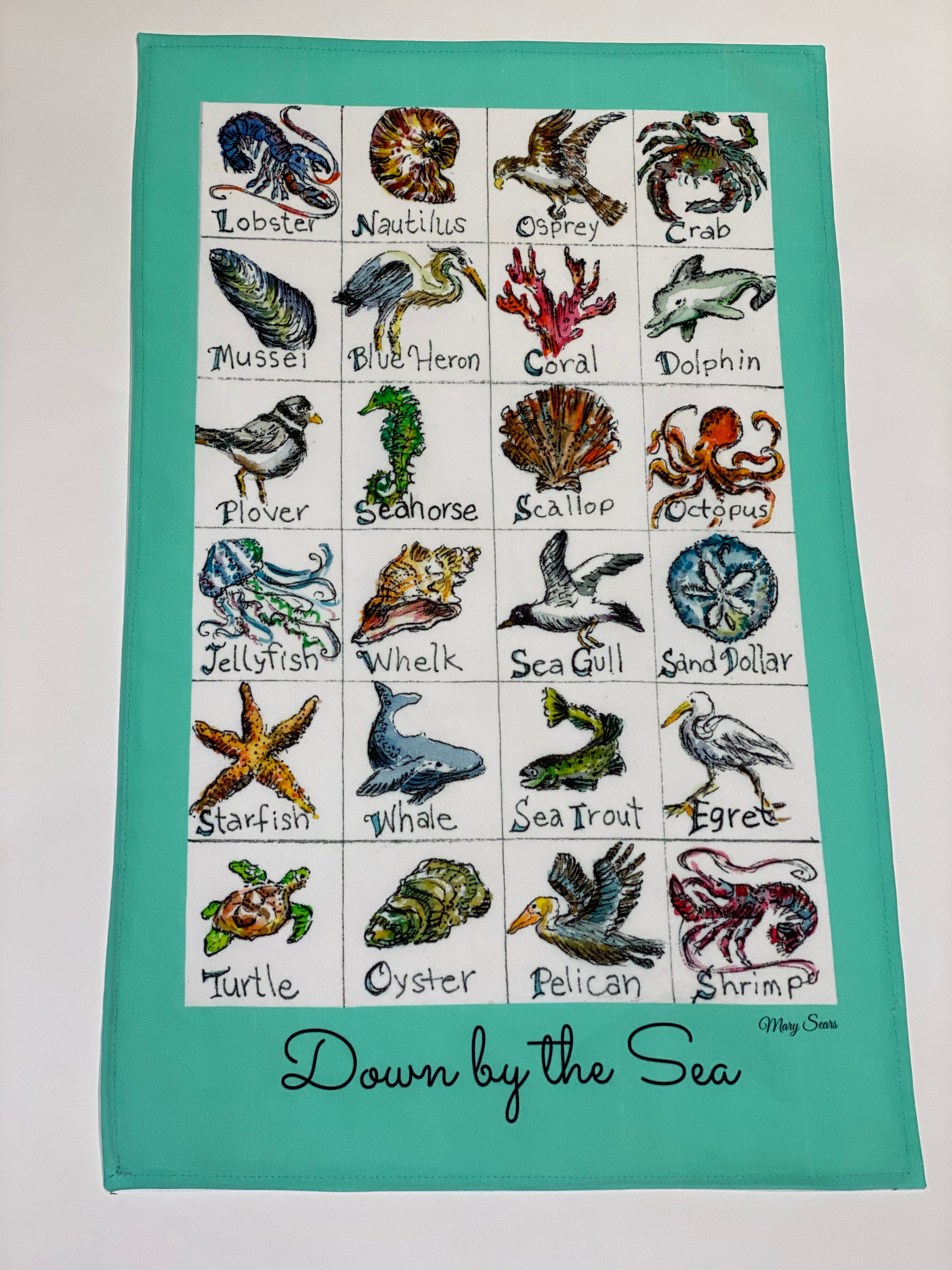 Sea Creatures Tea Towel